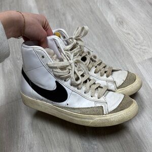 Nike White and Black High-Top Sneakers